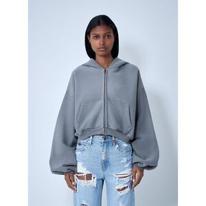 Alexander Wang Women Crop Zip-Up Sweateshirt